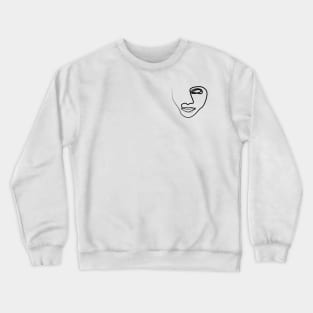 Face Line Art Black Crewneck Sweatshirt